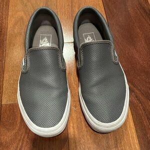Vans Leather Slip On Shoes